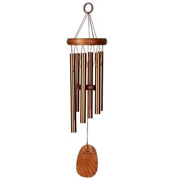 Wind & Weather Small Bronze-Colored Aluminum Amazing Grace Wind Chime With Ash Wood Disk And Wind Catcher