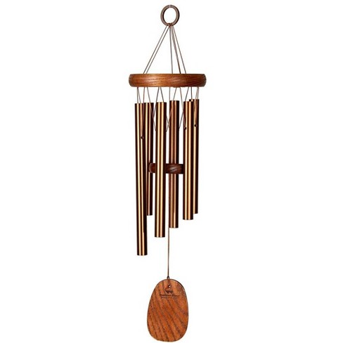 Wind & Weather Small Bronze-Colored Aluminum Amazing Grace Wind Chime With Ash Wood Disk And Wind Catcher - image 1 of 3