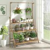 3 Tier Heavy Duty Bamboo Plant Stand Foldable Corner Planter Indoor Flower Pots Display Rack for Outdoor Garden Balcony & Patio - 2 of 4