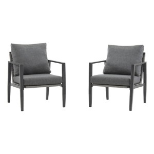 TiramisuBest Silver Aluminum Lounge Chair with Rope Accents & Cushions,Modern Indoor & Outdoor Seating (Gray/Silver+White) - 1 of 4