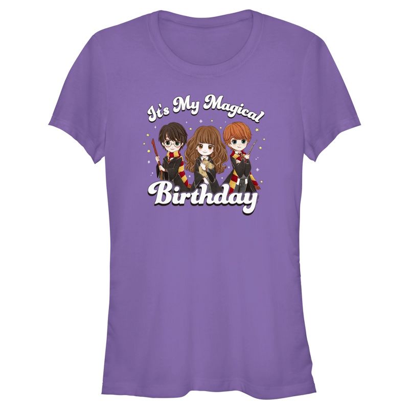 Junior's Women Harry Potter It’s My Magical Birthday Cute Characters T-Shirt, 1 of 5