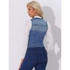 INSPIRE CHIC Women's Denim Sleeveless Collarless Washed Distressed Jean Vest - 3 of 4