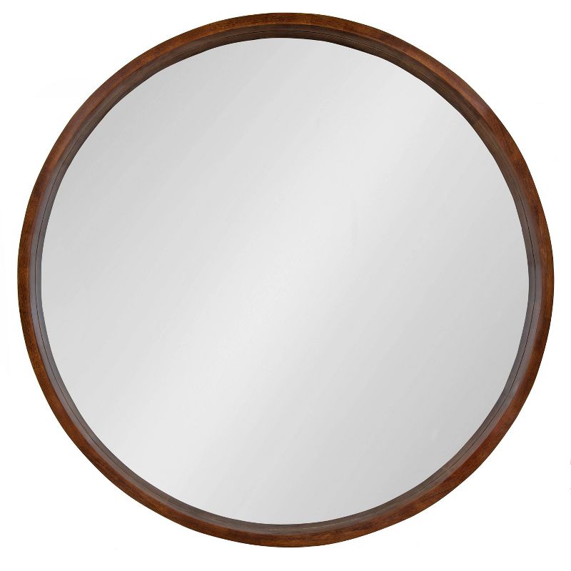 36&#34; Hutton Round Wall Mirror Walnut Brown - Kate &#38; Laurel All Things Decor, 3 of 7