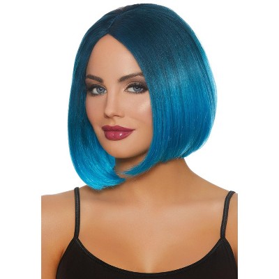 teal bob wig