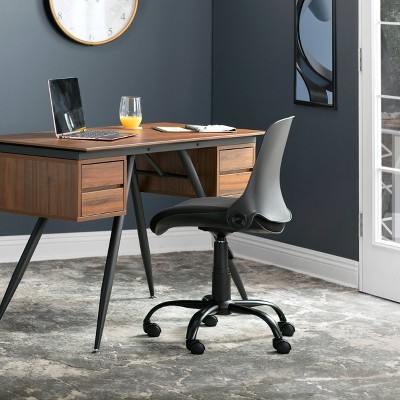 Black Ergonomic Swivel Task Chair with Foldable Back