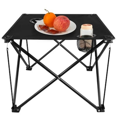 Racxily Folding Camping Table, Portable Lightweight Travel Desk with Carrying Bag, for Outdoor Beach Backyard Party Patio, Black