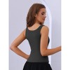 Allegra K Women's Ribbed Round Neck Sleeveless Workout Basic Slim-Fit Tank Tops - 2 of 4