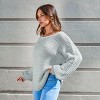 Women's Gray Long Sleeve Sweater - Cupshe - 3 of 4