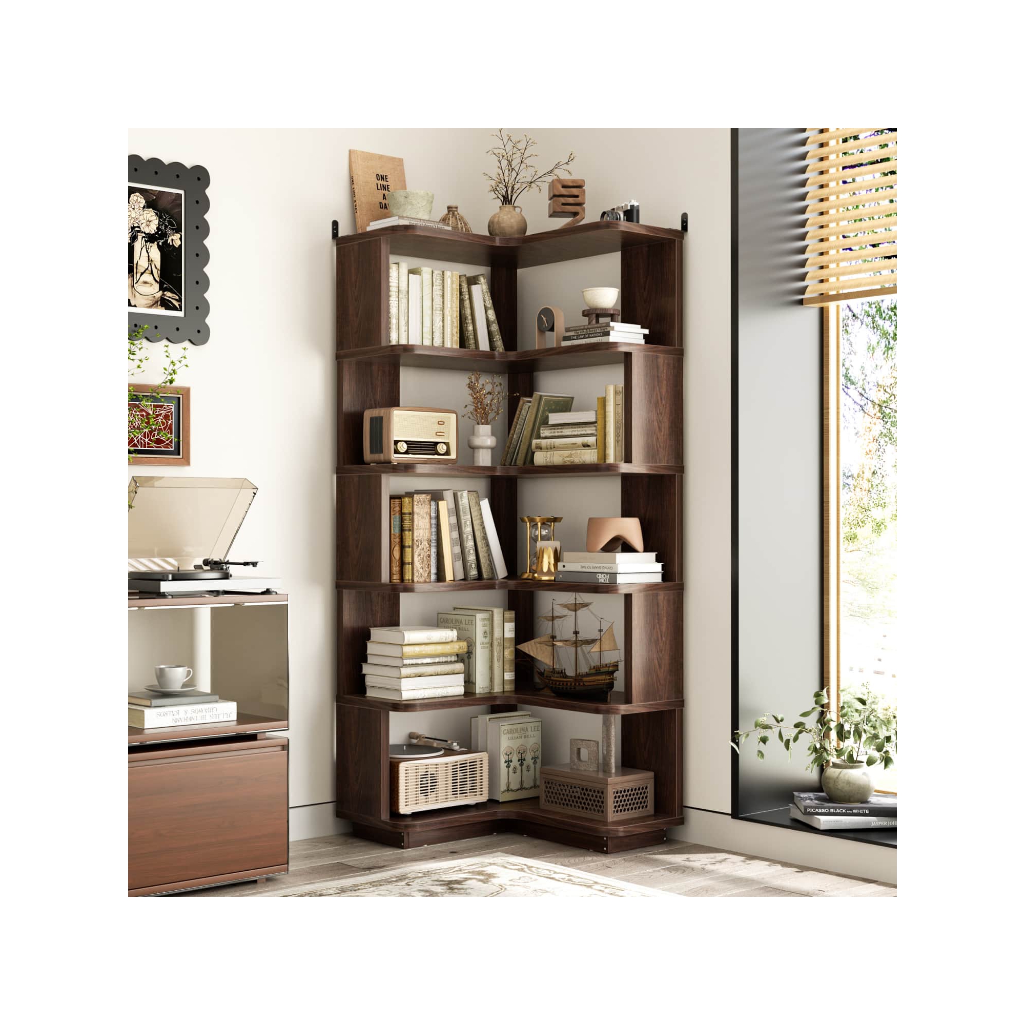 Corner Bookshelf