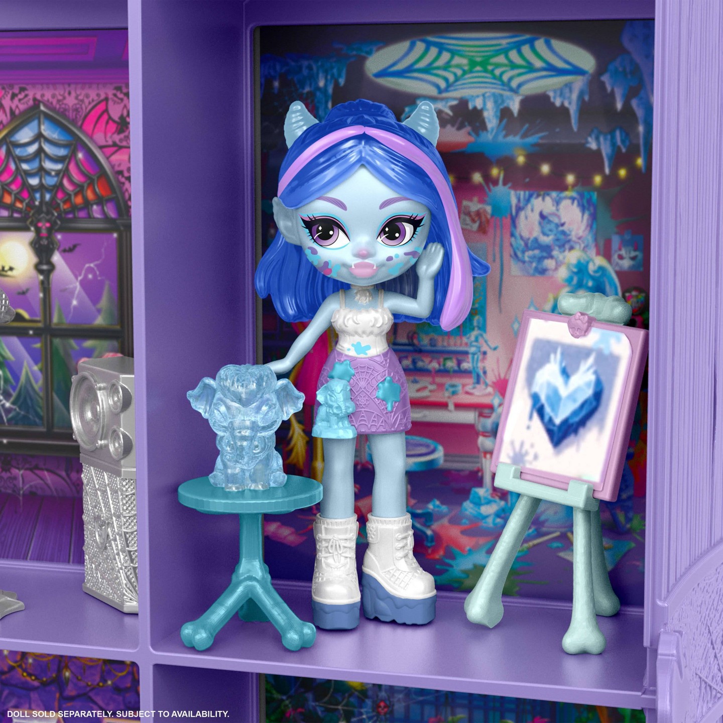 Детский игровой набор Monster High Little Frights Fearbook Playset with Ghoulia 3" Mini Doll and 13+ Accessories — фото 2