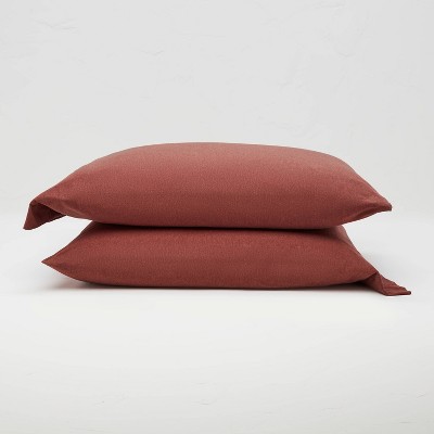 Standard Jersey Solid Pillowcase Set Clay - Casaluna™