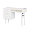 NicBex 39" Makeup Vanity Desk with USB Port and Stool,Retro Makeup Table with 3 Storage Drawers and 1 Rectangular Rattan Drawer for Bedroom - 4 of 4