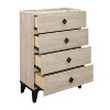 NicBex 4 Drawers Nightstand,Bedside Table with Diamond Shaped Black Metal Handles,Modern Side Table for Bedroom - 2 of 4