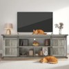 Farmhouse TV Stand for 75 Inch TV, Entertainment Center with Sliding Barn Doors & Storage Cabinets, Mid Century Modern Media Console - 3 of 4