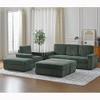 Corduroy L-Shaped Sectional Sofas Single Recliner with Cup-Holding Grooves, Deep Seat, and Storage Options - 4 of 4