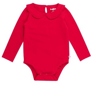 RuffleButts Baby Girls Knit Long Sleeve Ruffle Peter Pan Bodysuit - 1 of 4