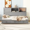 NicBex Full Size Daybed with Storage Wooden Day bed Frame with Shelf Cabinet, 3 Large Drawers and USB Ports for Apartment - 3 of 4
