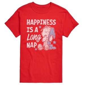 Men's - Peanuts - Linus Happiness Is A Long Nap Short Sleeve Graphic T-Shirt - 1 of 4