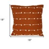 HomeRoots 18" Terra Cotta Striped Cotton Throw Pillow With Texture - 3 of 4