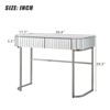 Infurnic Mirrored Makeup Vanity Table with Stainless Steel Base, with Drawers, Versatile Desk for Bedroom and Office, Silver, 39.4"*17.7"*29.3" - 3 of 4