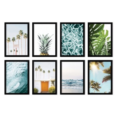 (Set of 8) With You In Malibu by Sisi and Seb Gallery Framed Decorative Wall Art Set  - Americanflat