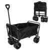 FURNIinspire Outdoor Serving Carts 220Lbs Collapsible Folding Beach Wagon Cart Wagons Carts Heavy Duty Foldable, Black, 35.43"*23.47"*40.16" - 4 of 4