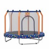Whisen 55” Kids’ Trampoline with Safety Net, Foam-Covered Poles, Double-Sided Zipper and Basketball Hoop - 3 of 4