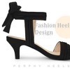 Perphy Women's Open Toe Ankle Tie Ruched Strap Bridal Kitten Heels Sandals - 4 of 4