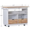 Kitchen Island, with Storage Rack, Drawers, Spice Rack & Towel Rack, for Dining, Kitchen & Barbecue - 2 of 4