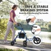 Elderly Walking Aid with Seats, 3-in-1 Walking Wheelchair Combination, with 8" Anti-slip Wheels, Reversible Backrest, and Detachable Footrest - 4 of 4