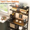 Aheaplus Kitchen Storage Rack with Power Outlet, Coffee Bar Station with LED Lights, Bakers Rack with 6 S-Shaped Hooks - 3 of 4