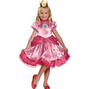 Toddler Girls' Deluxe Princess Peach Dress Costume - 1 of 2