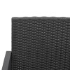 vidaXL 3-Seater Patio Bench with Cushion, Black PP Rattan - 3 of 4
