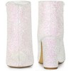 Perphy Women's Glitter Sparkly Pointed Toe Zipper Chunky Heels Ankle Boots - 2 of 4