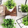 BRINJOY 6-Pack Small Artificial Potted Plants ¨C Realistic Flocked Eucalyptus Greenery for Indoor Home & Office Decor (Green) - 3 of 4
