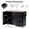 JUJABU 54.5 in. W Farmhouse Kitchen Island with Power Outlet, Internal Storage Rack - 3 of 4