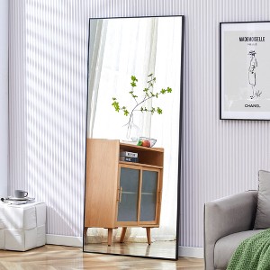 GlasFlength Full Length Mirrors, Wall-Mounted Full-Length Metal Frame Mirror for Bathroom, Bedroom, and Decor, Clear, 31.4"*1"*71" - 1 of 4