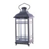 Grey Metal Hanging Lanterns Set of 3 14, 17, 20 Inch Height Candle Holders By Melrose - 2 of 3