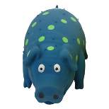 Multipet Latex Polka Dot Pig Dog Toy - Blue - 9"