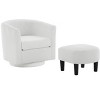 TOAOTBNBO 360° Swivel Accent Chair with Ottoman, Corduroy Arm Chair with Soft Cushion Modern Barrel Chair for Living Room - 2 of 4
