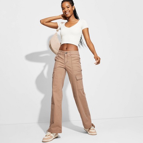 Women's Mid-Rise Flare Cargo Pants - Wild Fable™ - image 1 of 3