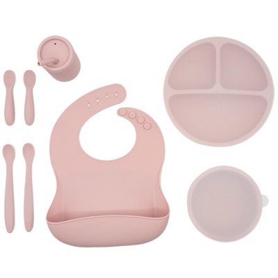WeeSprout Baby Led Weaning Bundle, Silicone Suction Bowl, Spoons, Bib & Cup, Develops Self Feeding Skills