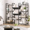 Whizmax Bookcases and Bookshelves Triple Wide 4 Tiers Industrial Bookshelf, Etagere Bookshelf Open Display Shelves for Living Room Bedroom Home Office - 2 of 4
