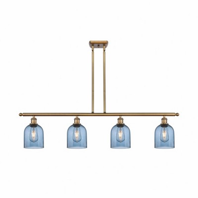 Bella - 4 Light Stem Hung Island In Industrial Style-10 Inches Tall and 48 Inches Wide