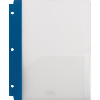 Staples 2 Pocket Poly Folder Frosted Navy 920416
