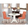 Round Dinette Set 3pc - 42" Table & 2 Parson Chairs - Pink Flamingo PU Leather - Eclectic Elegance - 2 of 4