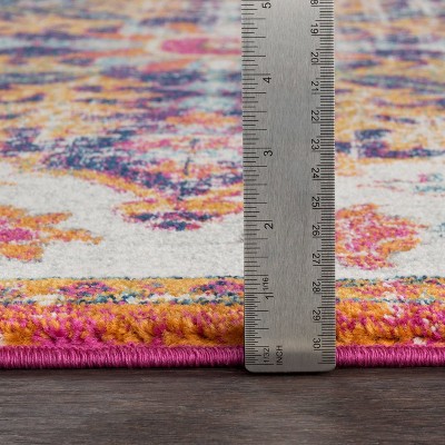 Gray 9' x 12' Stain-Resistant Synthetic Rectangular Area Rug
