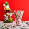 Joyfy 100 PCS Xmas Paper Straws Bulk - 8 Multi-Pattern Disposable Straws for Holiday Parties, Birthdays & Celebrations - 4 of 4