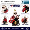 Rock Guitarist Santa Claus Glass Christmas Ornament, Rocker Musician Gift| OrnamentallyYou - 3 of 4