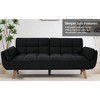 Sapphtopaz 75" Velvet Couch for Living Room, Adjustable Backrest Loveseat Sofa, Soft Upholstered Wood Frame Furniture for Small Spaces - 4 of 4
